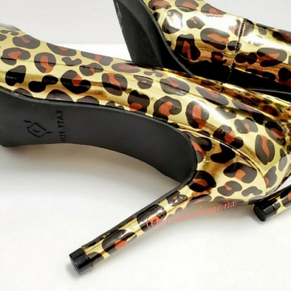 NWT Leopard Print  3" Heels Metallic Gold Leopard Print Heels - Picture 9 of 15